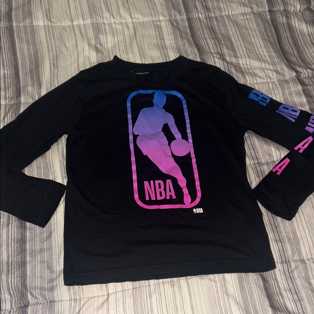 Kids Black NBA Long Sleeve Shirt size 7/8